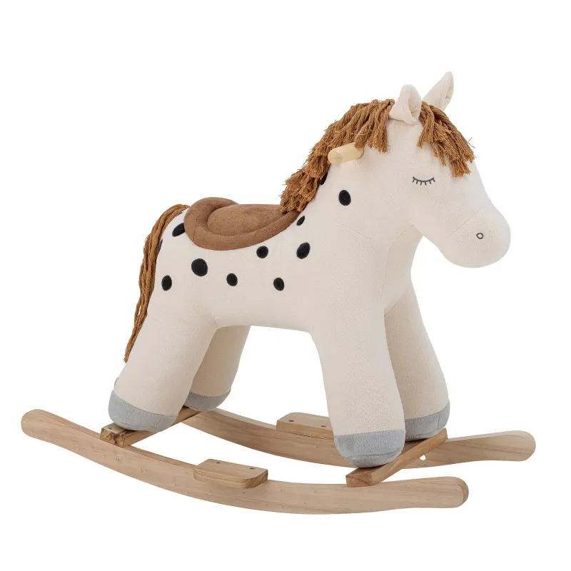 Bloomingville MINI - Merlen Gyngehest, Hest, Hvid, Polyester