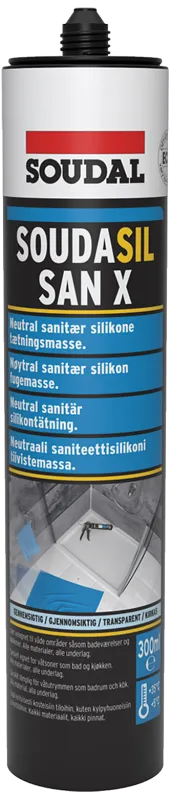 Soudasil SanX sanitetssilicone 300ml transp.