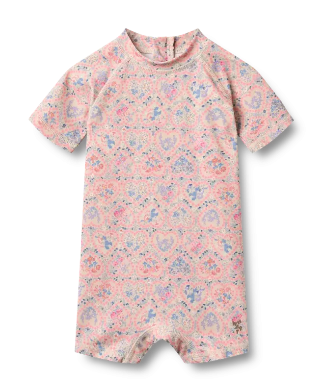 Cas Badedragt - Pink Heart Flowers - 62