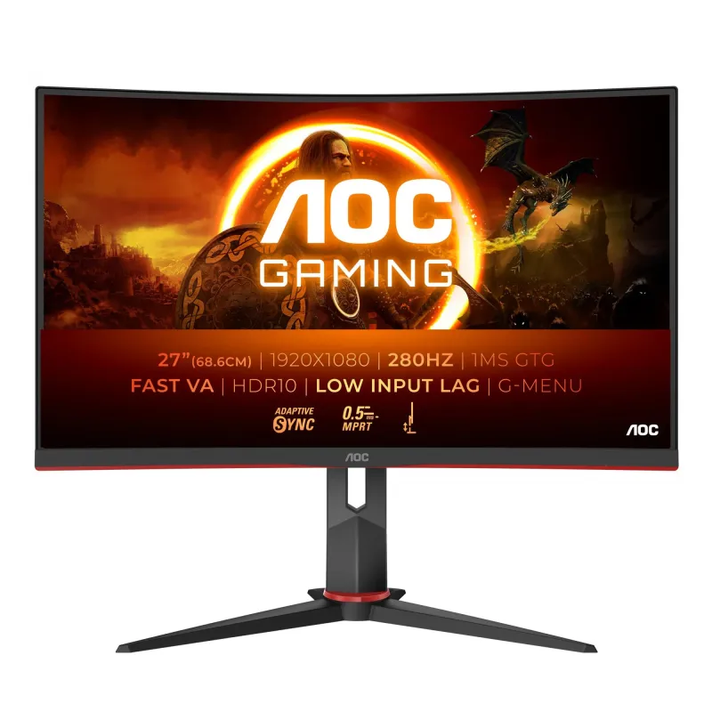 AOC Gaming C27G2Z3/BK 27 1920 x 1080 (Full HD) HDMI DisplayPort 280Hz Skærm - GEEKD.dk