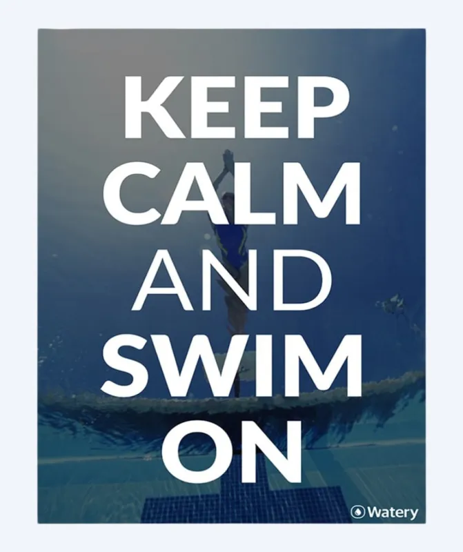 Watery svømmeplakat - Keep Calm And Swim On - Svømmeplakater