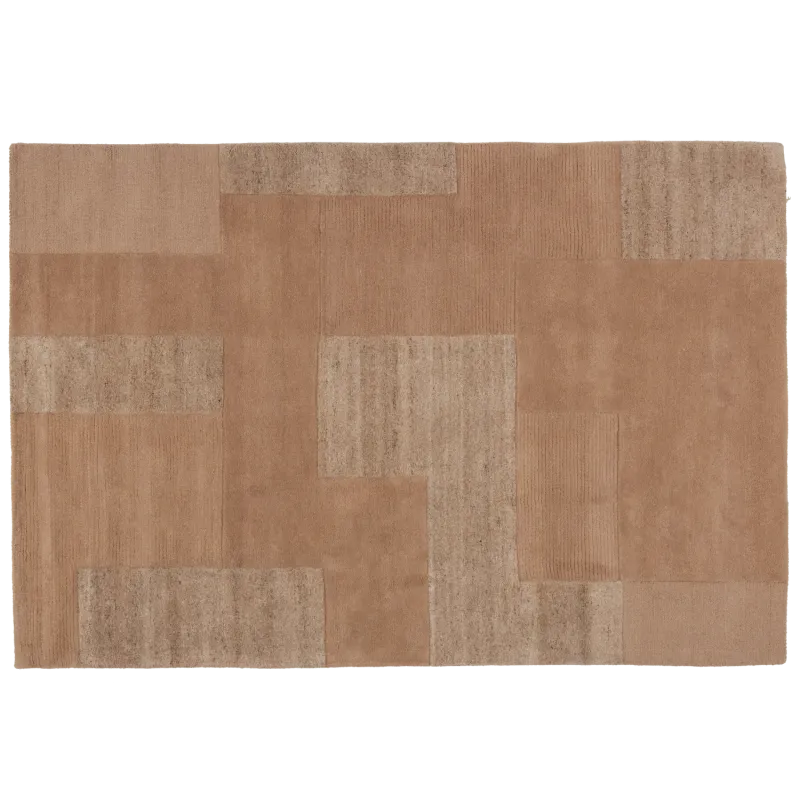 WOOOD Noven gulvtæppe, rektangulær - sand uld/bomuld (170x240)