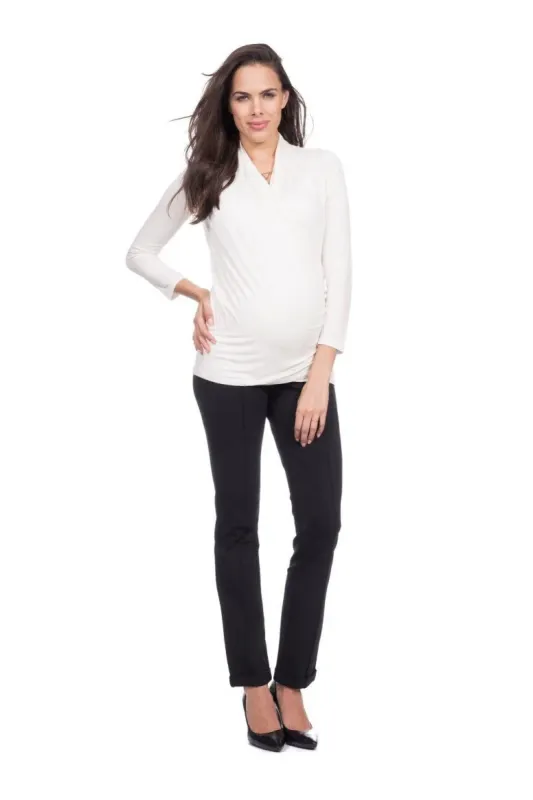 Seraphine Melanie Wrap bluse til gravide, creme - Seraphine - Shirt - Buump