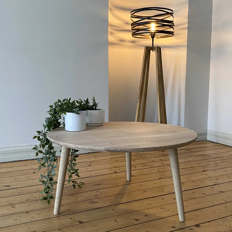 CT 10 - Sofabord i massiv eg og diameter 70 cm Højde