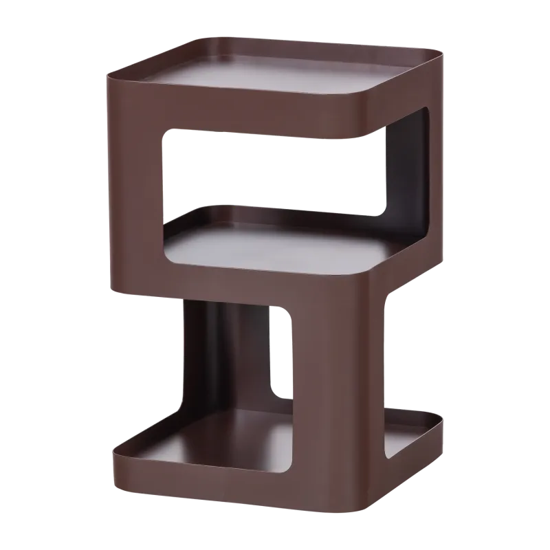 WOOOD Riv sidebord, m. 2 rum - lilla/brun jern (35x35)