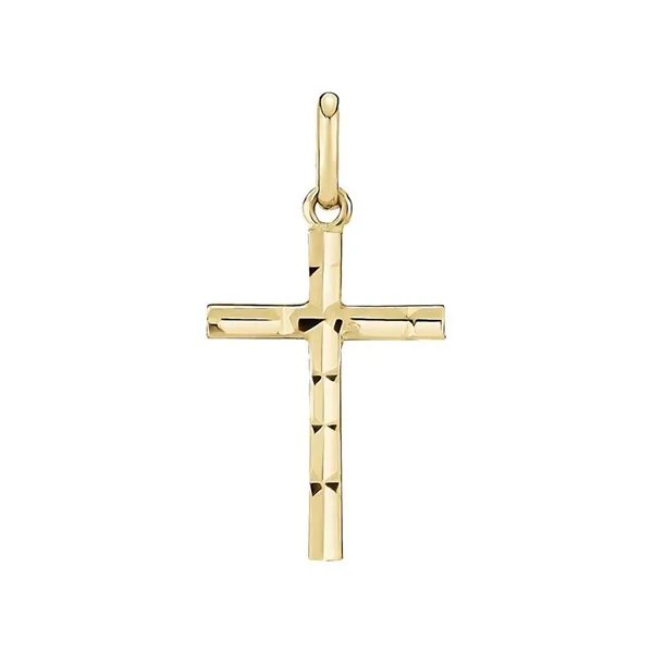 Diamant skåret Kors i 9 kt. Guld - 15 x 11 mm