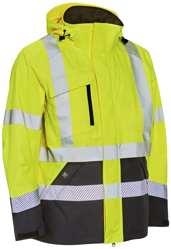Hi-vis arbejdsjakke stretch 186000R gul/sort Str. 4XL