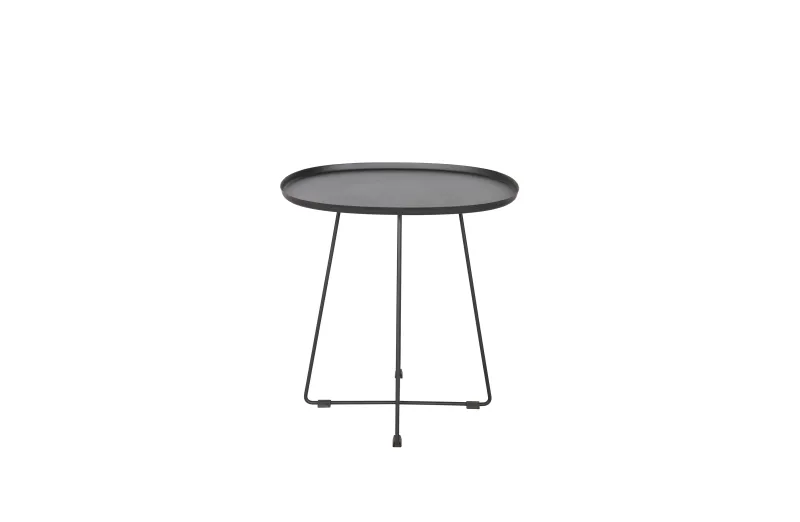 WOOOD Otis sidebord, til brug inde og ude, oval - sort metal (43x51)