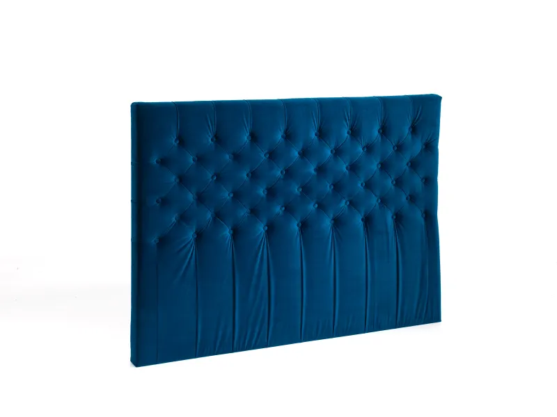 Velour Gavl Chesterfield - Blå - 180x120x10