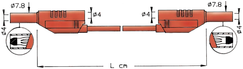 Prøveledning 2711 sort 100 cm