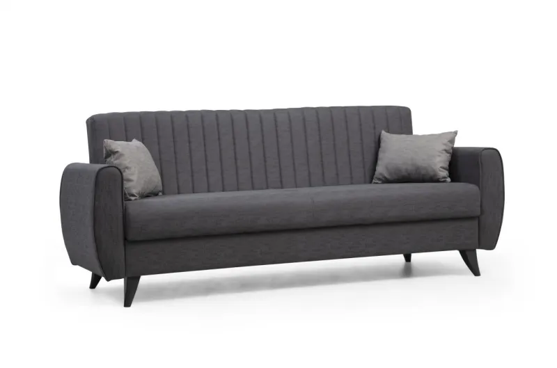 NORDVÄRK Alkon 3 pers. sovesofa - mørkegrå stof og plast