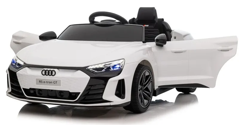 License - Audi RS e-tron GT,hvid, 4 hjulstræk, 4x12V/30W, 12V/7Ah, 2.4GHz RC.
