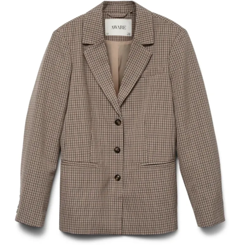 VERO MODA DAME BLAZER AWSIMMA - Beaver Fur Black and Root Beer
