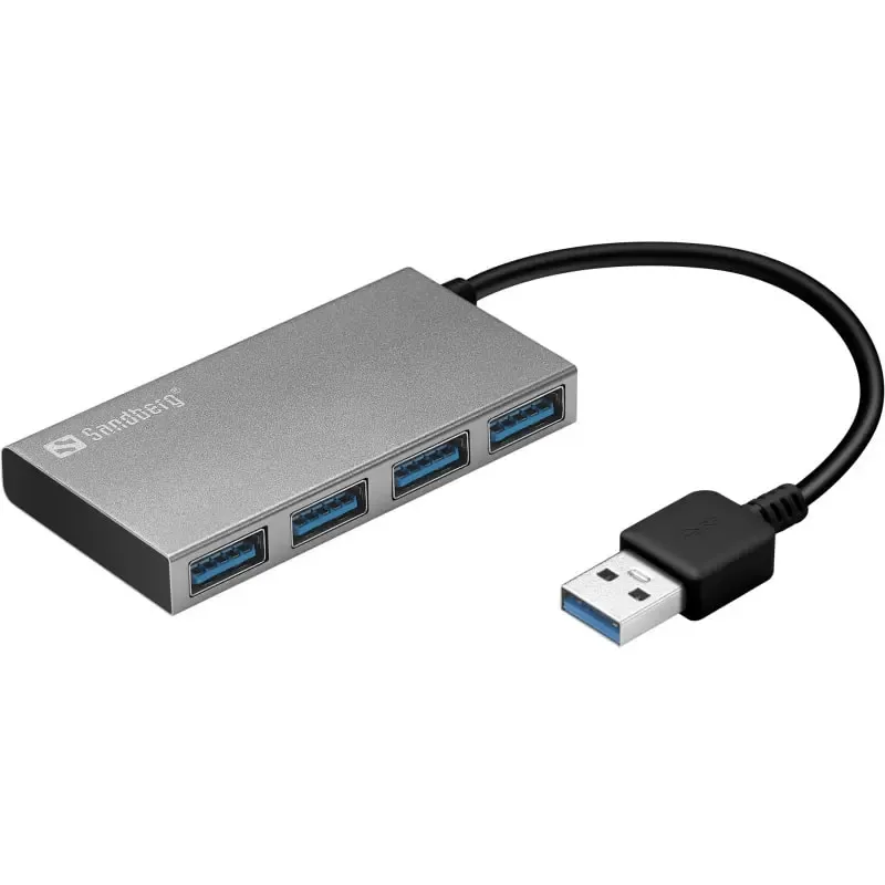Sandberg USB 3.0 Pocket 4 ports USB Hub. Silver.