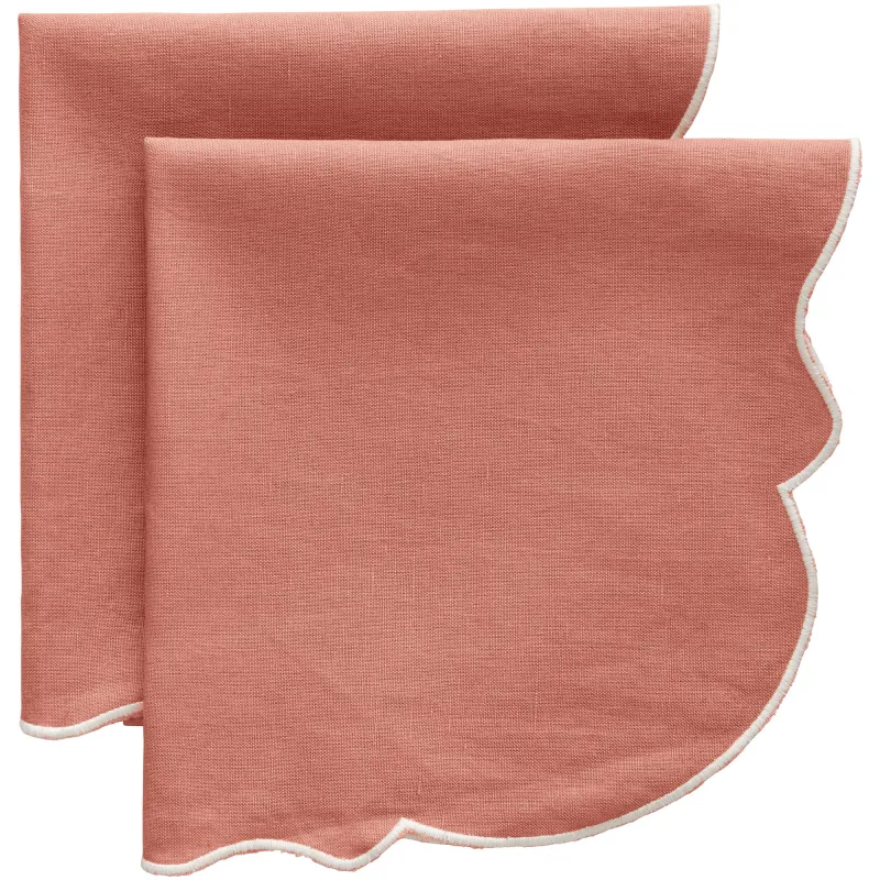 Decotique Gia hørserviet 45 × 45 cm 2-pak, rosa/hvid
