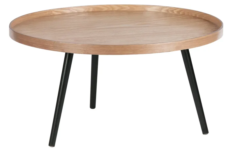 WOOOD Mesa sidebord XL, rund - natur MDF og sort fyrretræ (Ø78)