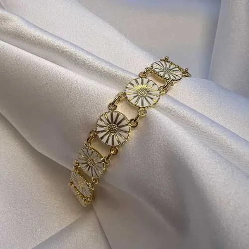 Klassisk Lund Marguerit armbånd i forgyldt Sølv - 20 cm
