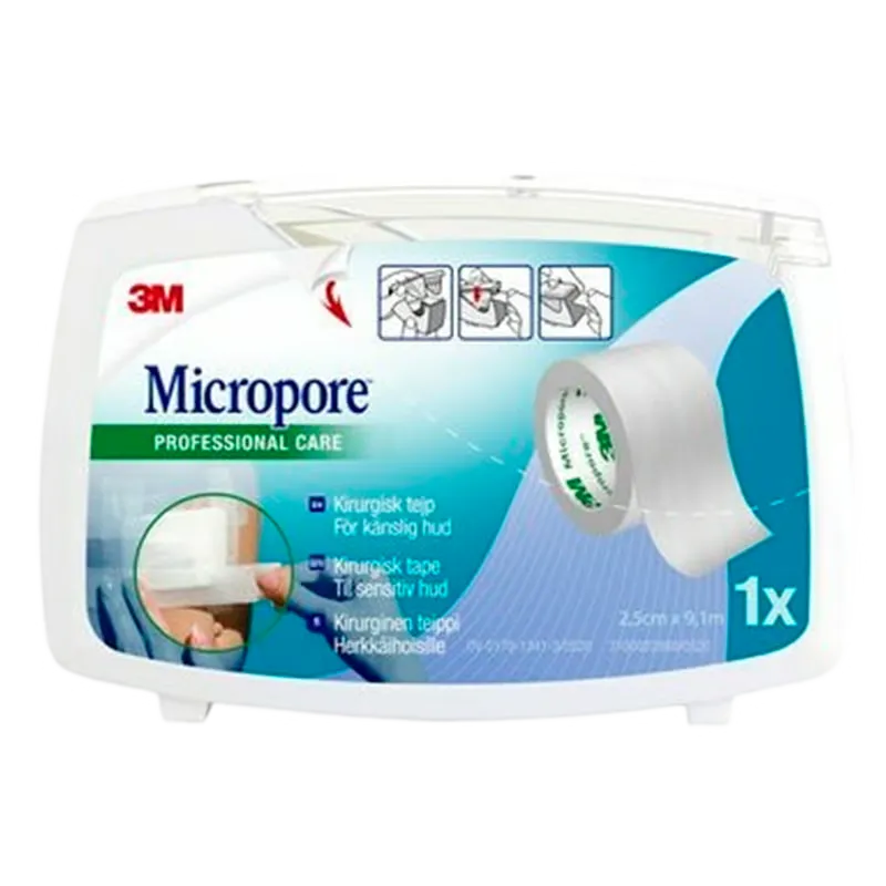 3M Micropore Kirurgisk Tape Hvid 2,5 cm x 9,14 m (1 stk)