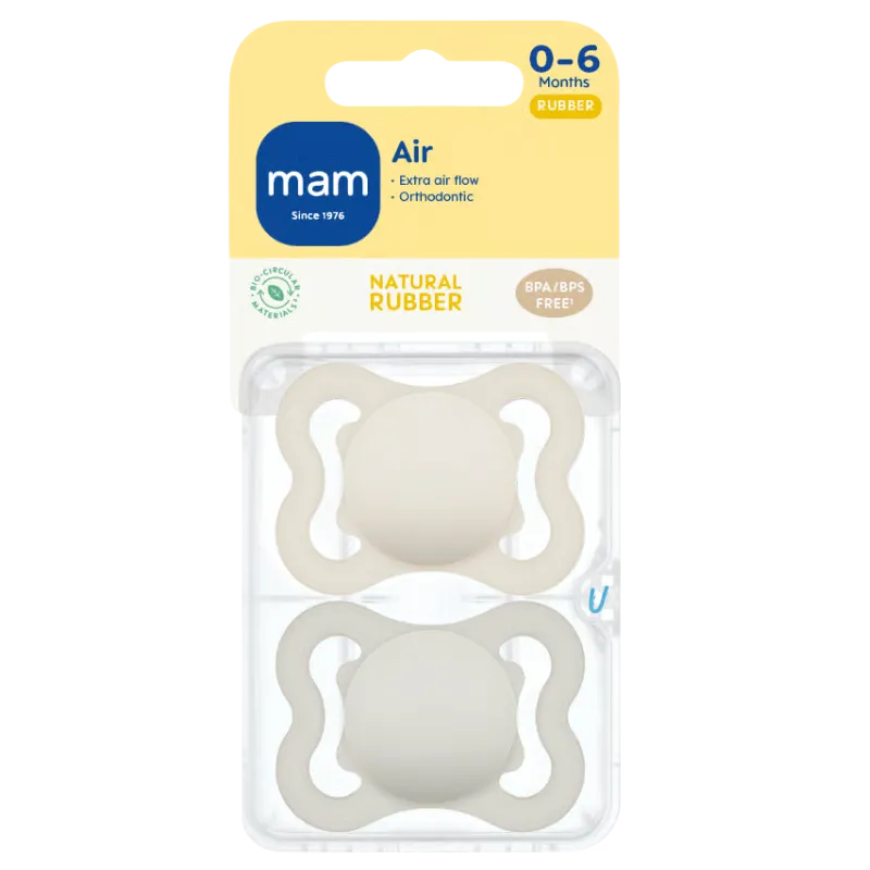 MAM Air Sut Neutral Natural Rubber 0-6M (2 stk)