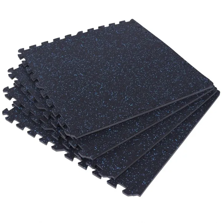 Fitnessgulv gummi 1 cm tykt (58,5 x 56 cm)(sæt med 4 gulvplader)