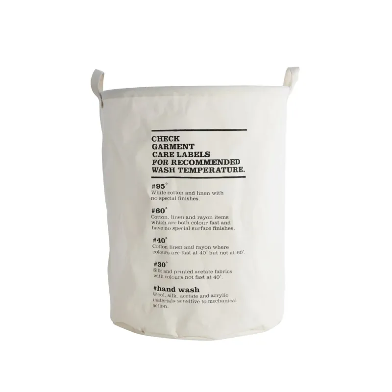 House Doctor - Vasketøjspose, Wash Instructions, H50,Ø40 cm