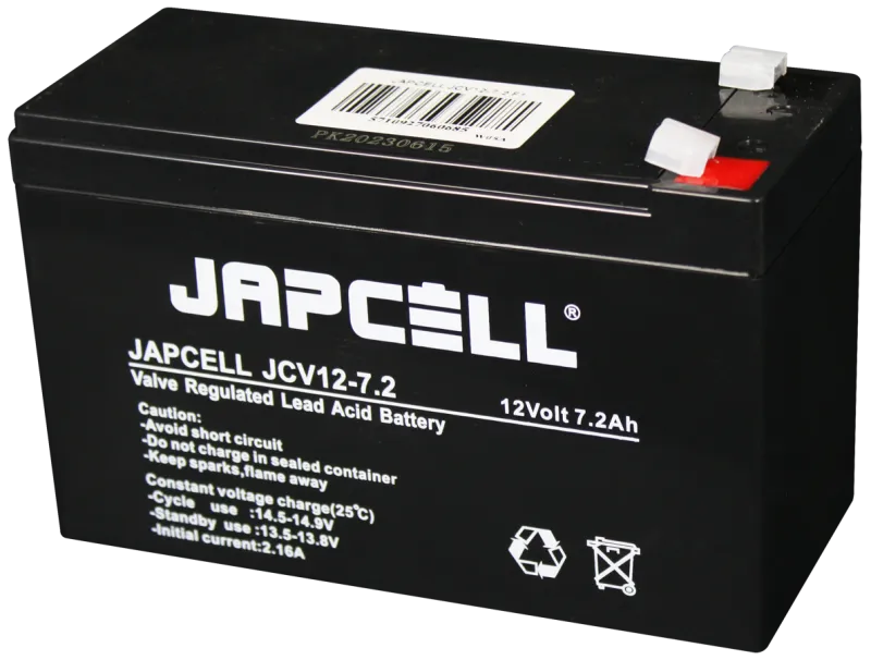 Japcell blybatteri JCV12-7.2 F1 AGM, 12V/7,2Ah