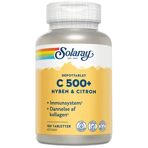 Solaray C500+ Hyben og Citron (180 tabletter)