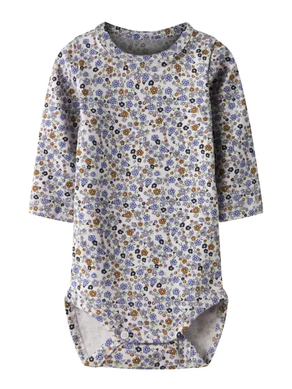 Tuline Langærmet Body - Lilac marble - 56