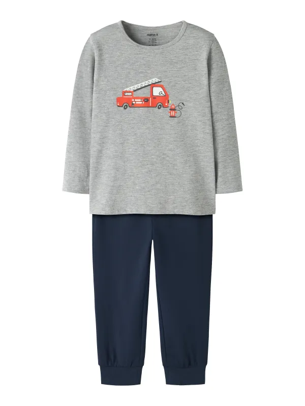 Name It Nightset Grey Firetruck NOOS - Grey Melange - 86/92 cm