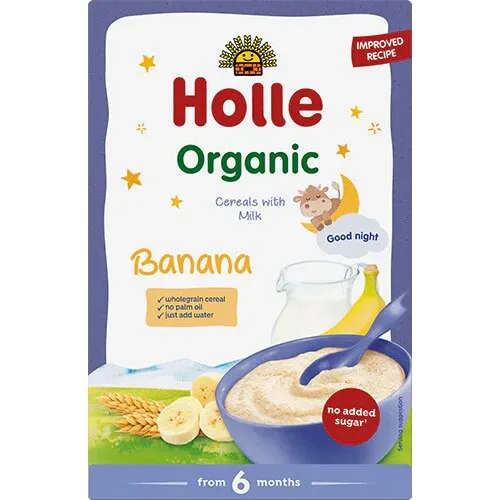 Fuldkornsgrød med mælk og banan Øko. - 250 gram