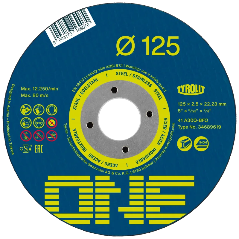Tyrolit One skæreskive form 41 ø125×1 A60Q-BFO