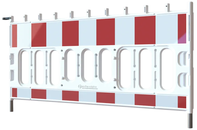 Danbom II spærrebom stålforst. plast rød/hvid 1×2m