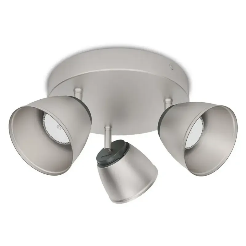 Philips County Plate/spiral Nikkel 3x4w