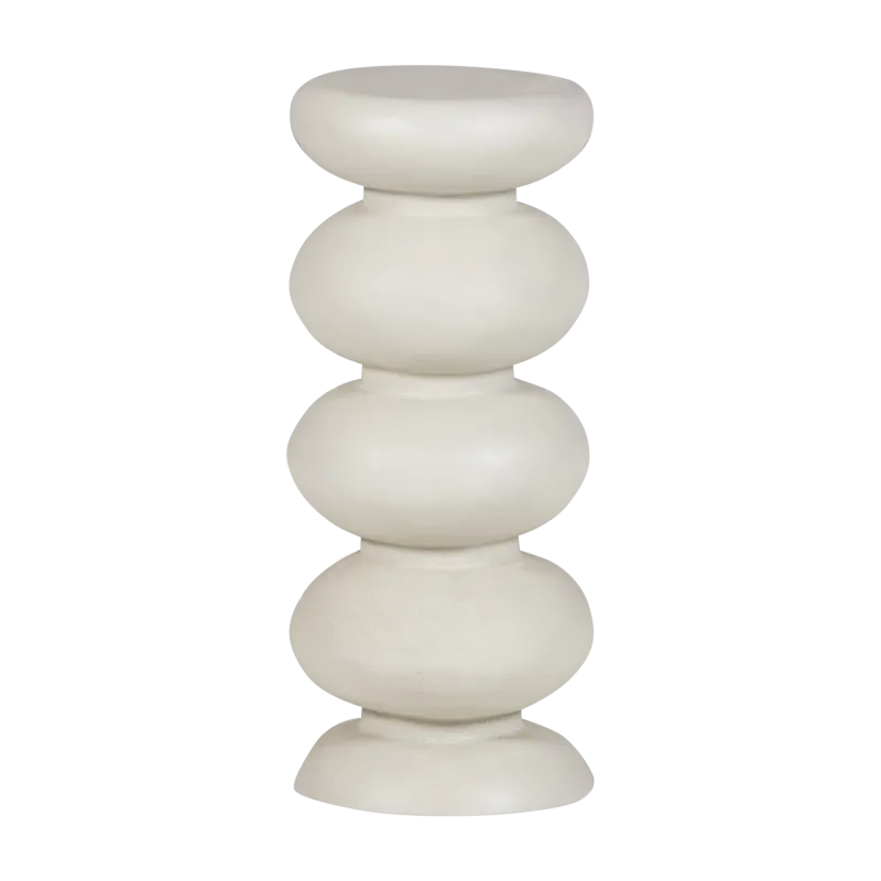 WOOOD Brilo sidebord, rund - creme metal (Ø29)