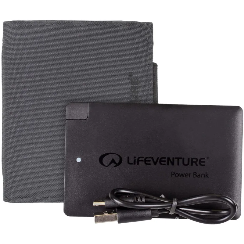 Lifeventure RFiD Charger Wallet med power bank, sort