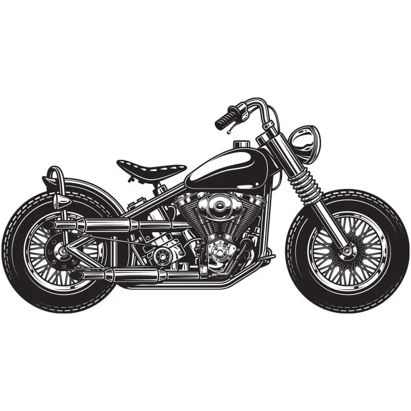 Motorcykel wallsticker. 33x59cm. Sort.