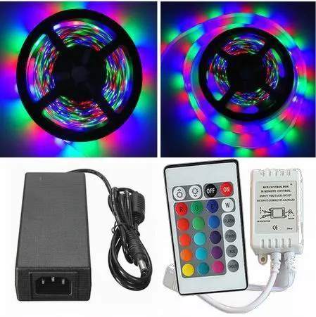 UDSALG - 10 meter (2x5 meter), 12 volt, 48 watt, IP65, RGB LED strip - KOMPLET SÆT - Dinled - LED STRIP
