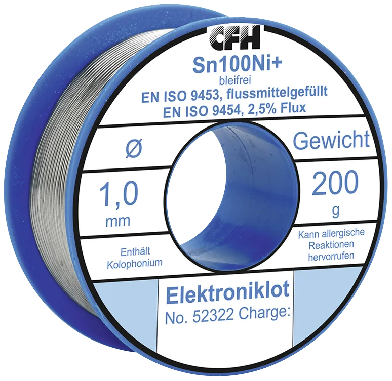 Loddetin CFH EL322 Sn100Ni+ blyfri ø1,0mm 200g