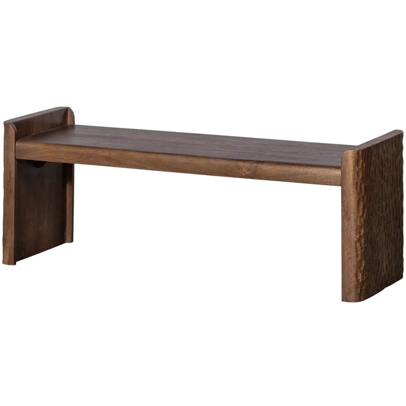 WOOOD Prop bænk, rektangulær - varm brun mangotræ (120x45)