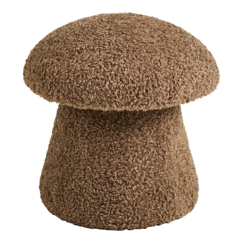 House Nordic - Enna puf  -  Brun imiteret pels  -  Ø45×H45 cm