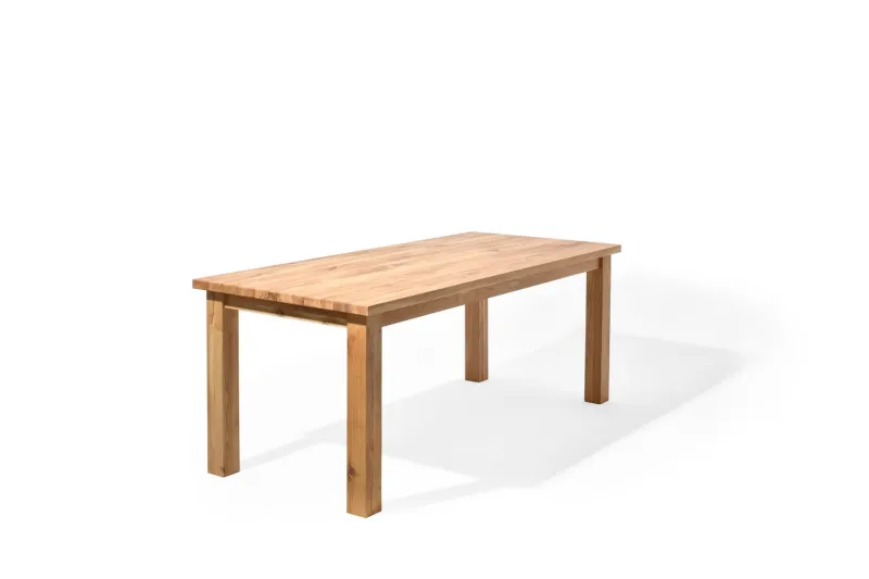Rektangulært Sam spisebord m. lige kant - massivt egetræ, olieret (200x90)