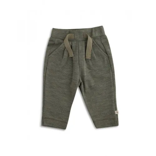 Bukser Med Snor I Taljen I 100% Merino Uld Til Baby Moss Melange 74