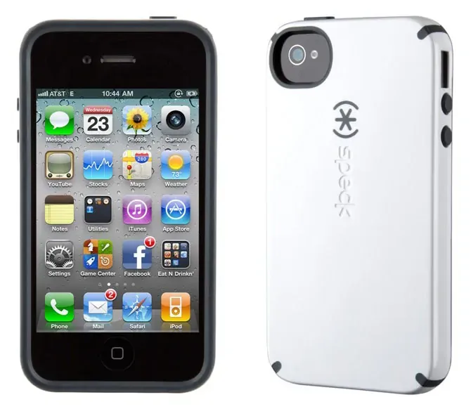 iPhone 4 & 4S SPECK® CandyShell cover. Hvid/Sort.