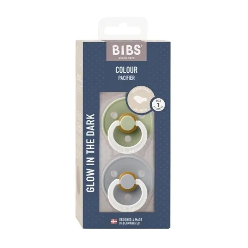 Bibs Colour Night Glow - 2-pak, Str. 1 (0-6 Mdr.), Anatomisk - Latex