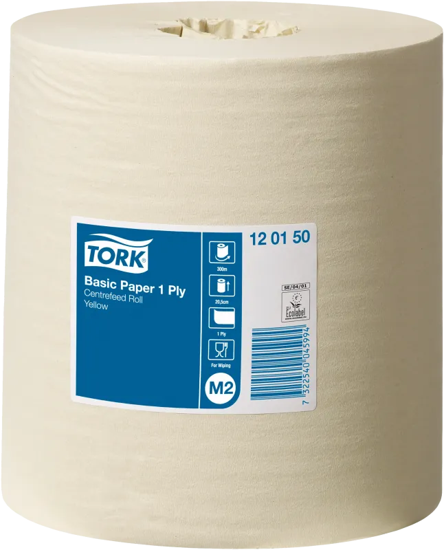 Tork håndklæderulle Basic M2 gul 300mtr, 6 rl