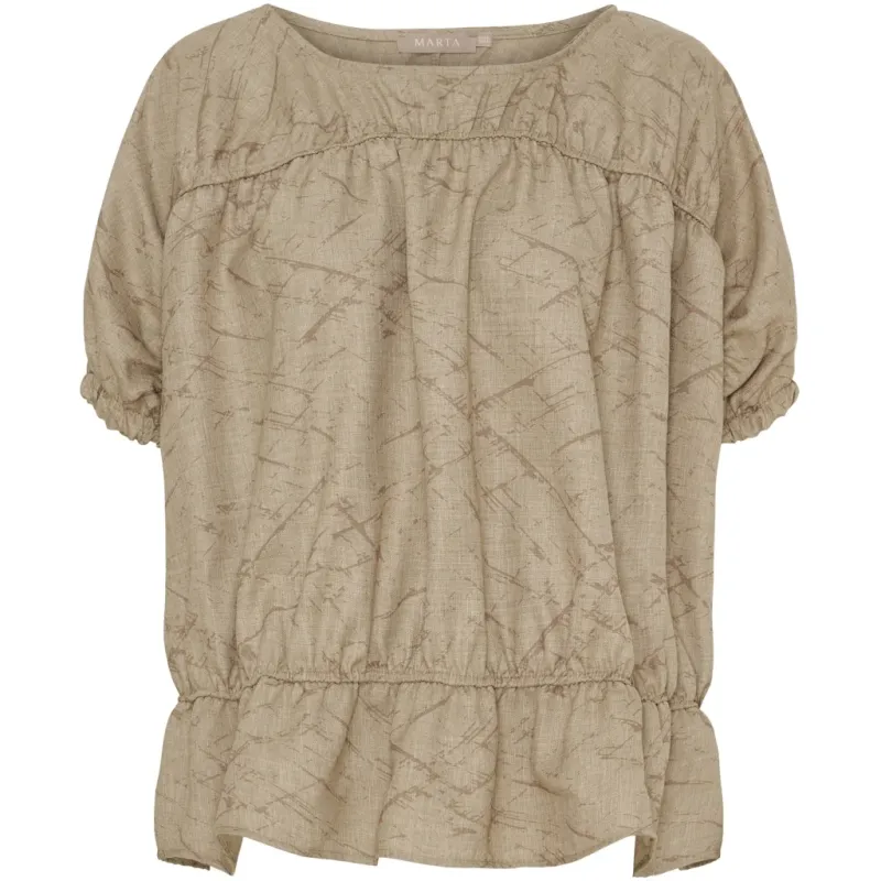 Marta du Chateau dame bluse MdcSaffron 258685 - Camel Print