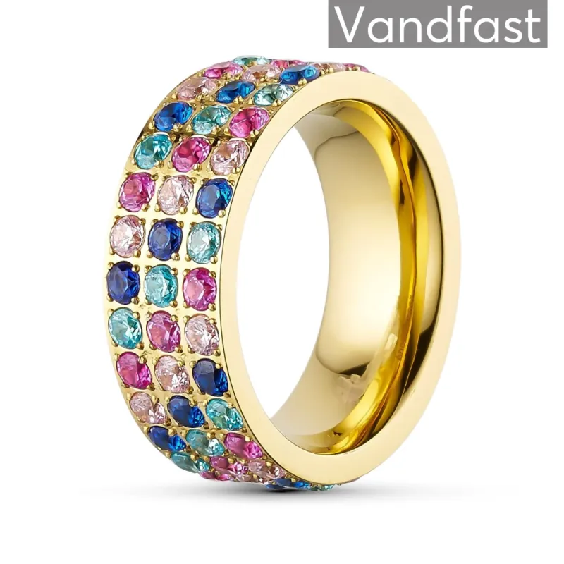 ANNEBRAUNER Alliance Rose/Blue/Pink Mix Ring 18K Guldbelagt