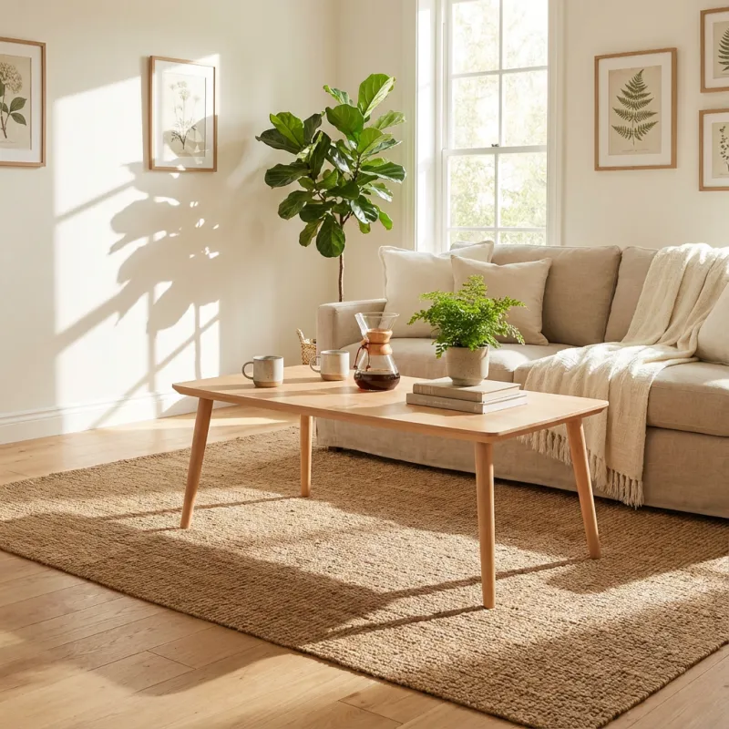 CT 10 - Sofabord i massiv bøg med rektangulær form og størrelse 130 x 70 cm Højde