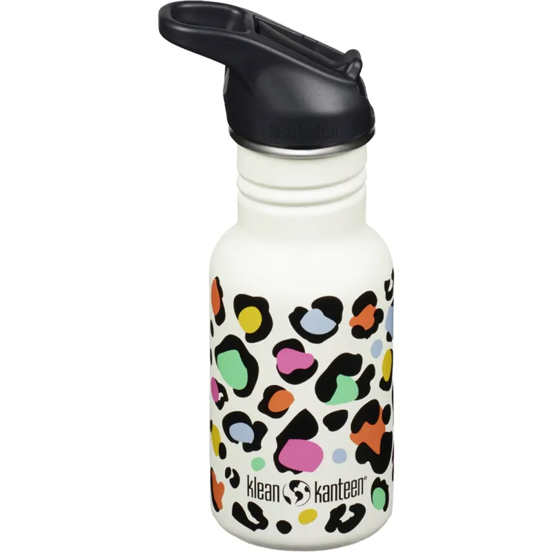 Klean kanteen Kid Classic Narrow Flip Vandflaske 355 ml, Leopard Print