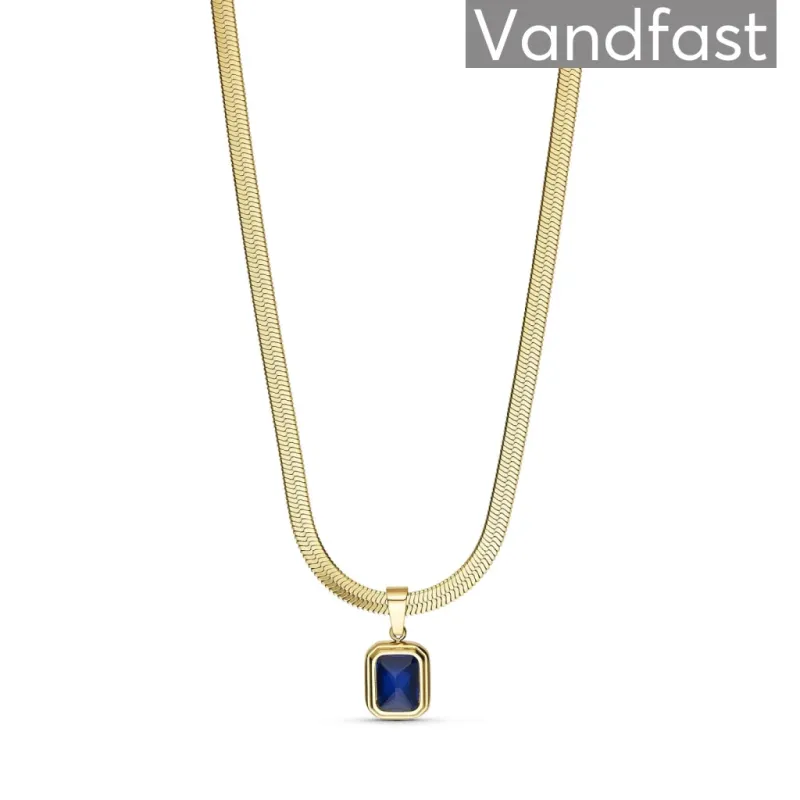 ANNEBRAUNER Snake Pendant Sapphire Halskæde 18K Guldbelagt